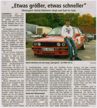 Moritz steigt vom Kart ins Auto